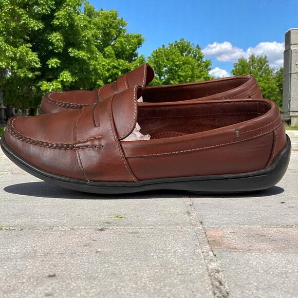Cole Haan Brown Leather Loafers Mens Size 105M Penny Slip On Comfort Casual - Picture 1 of 10